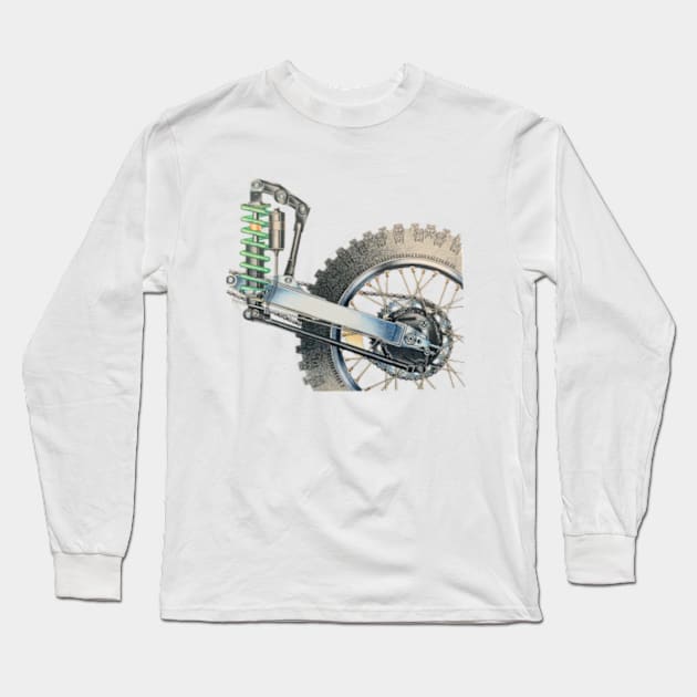 awesome mechanical motorbike wheel Long Sleeve T-Shirt by bert englefield 